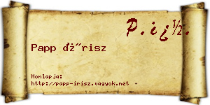 Papp Írisz névjegykártya